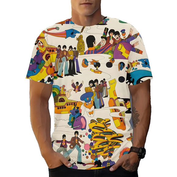 Copied - THE BEATLES SGT PEPPER'S YELLOW SUBMARINE CARTOON T-SHIRT BLUE MEANIES - Picture 1 of 6